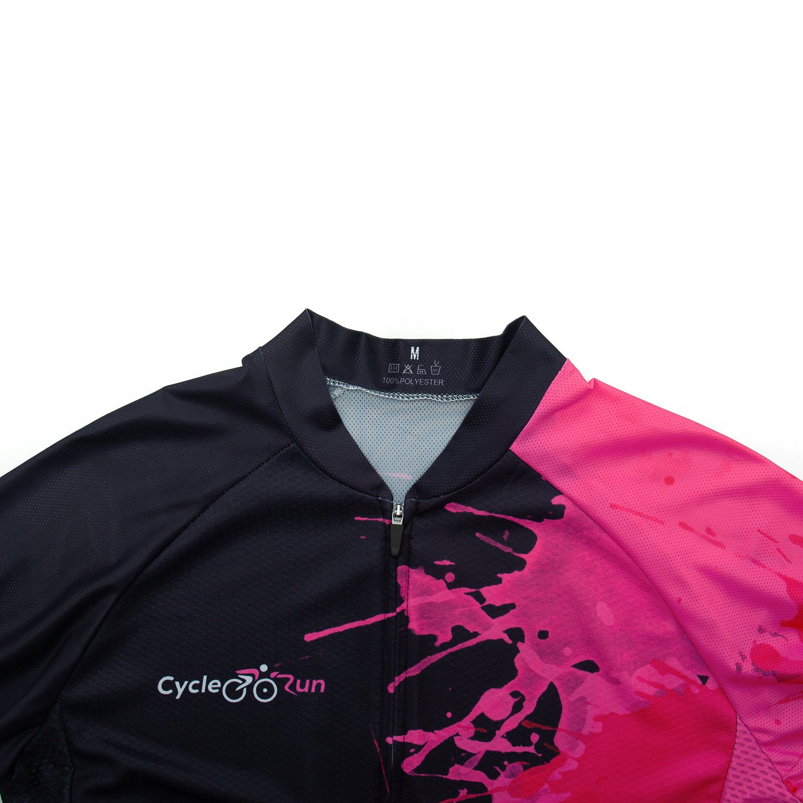 Pink red paint splash Long Sleeve cycling jersey