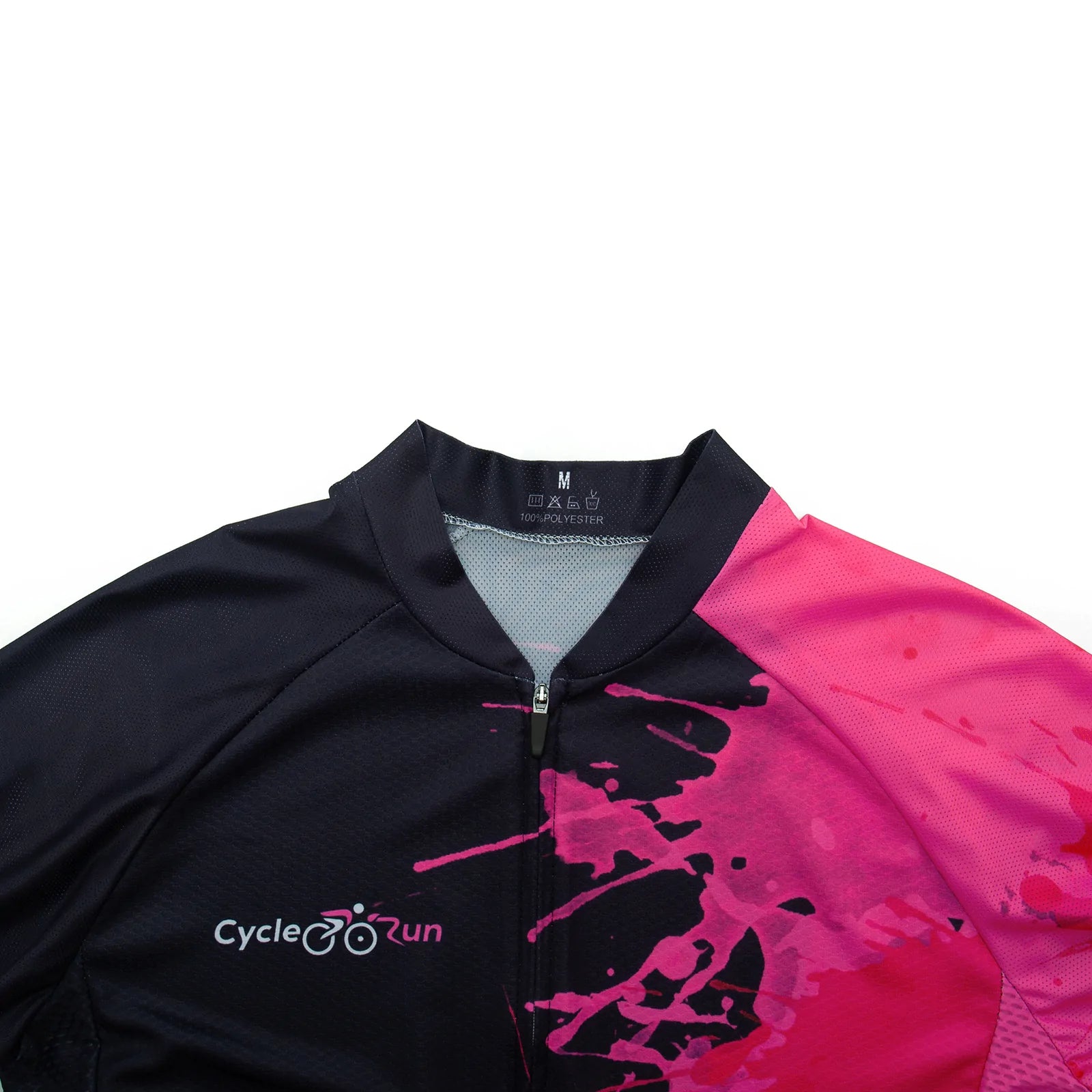 Pink red paint splash Long Sleeve cycling jersey for women