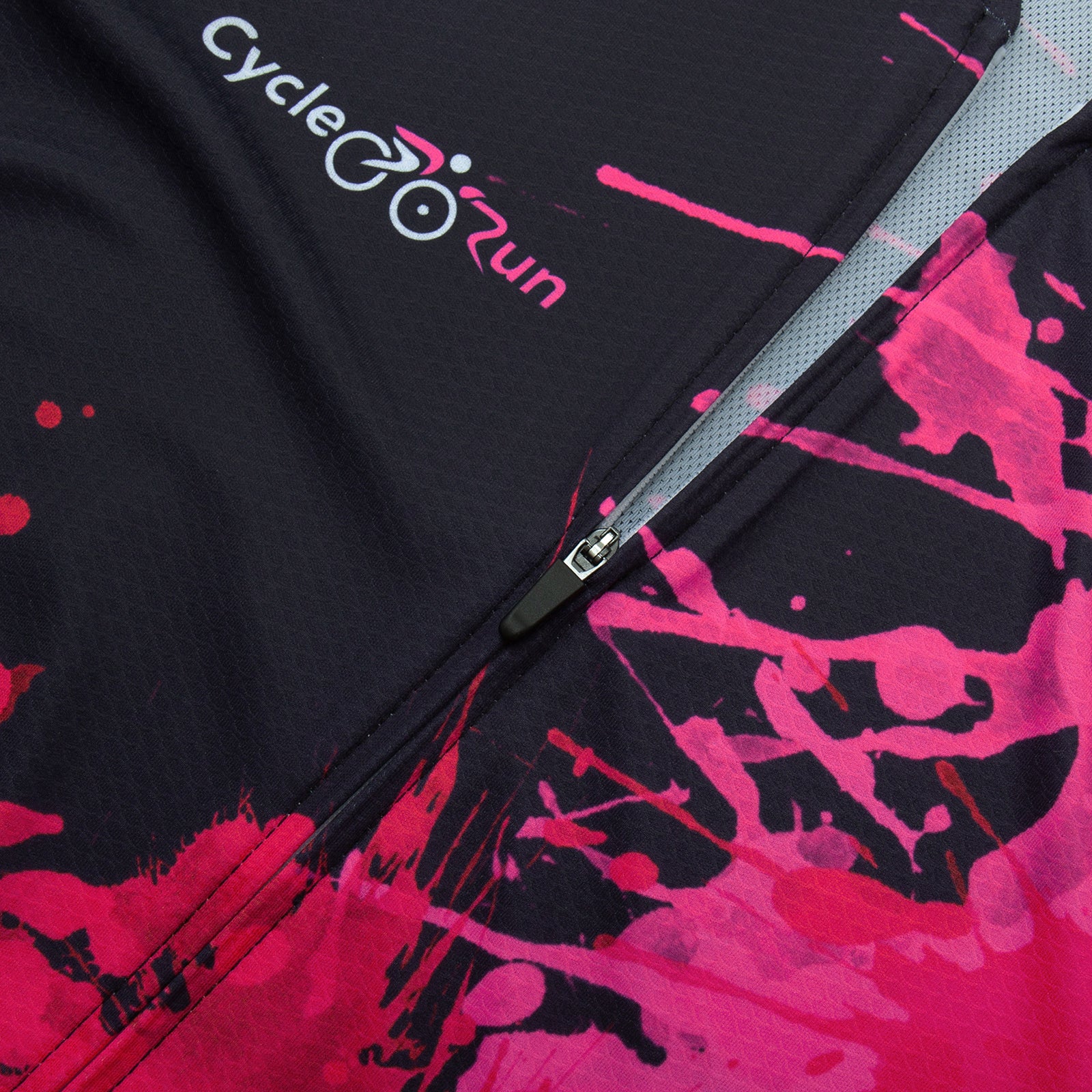 Pink red paint splash Long Sleeve cycling jersey