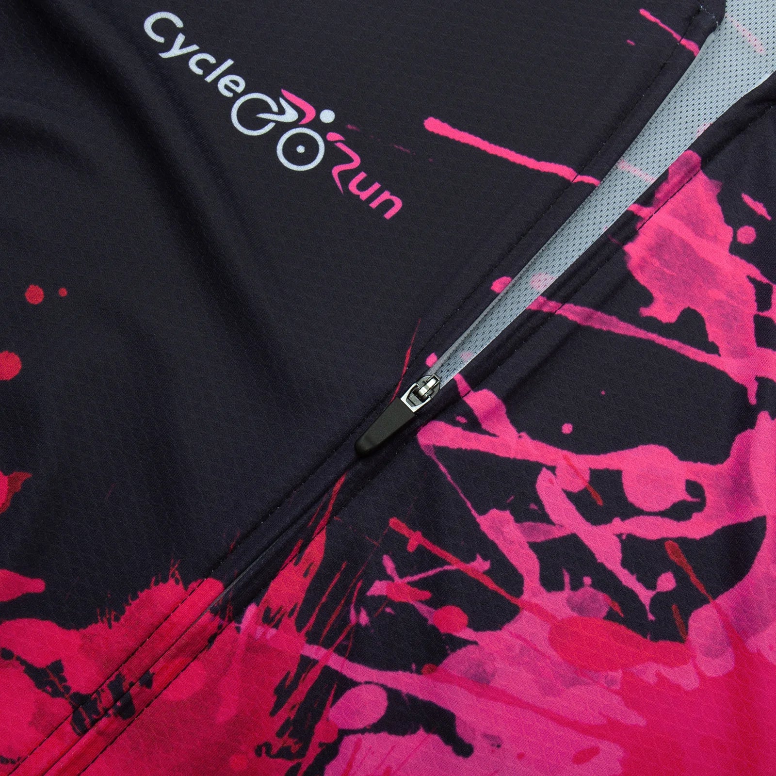 Pink red paint splash Long Sleeve cycling jersey for women