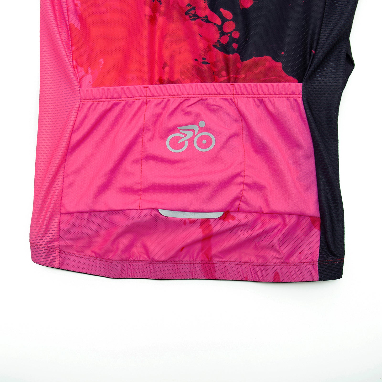 Pink red paint splash Long Sleeve cycling jersey
