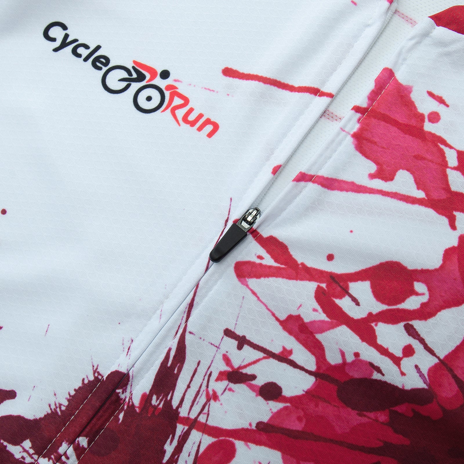 Cycling Jersey Paint Splash White and Black Long Sleeve