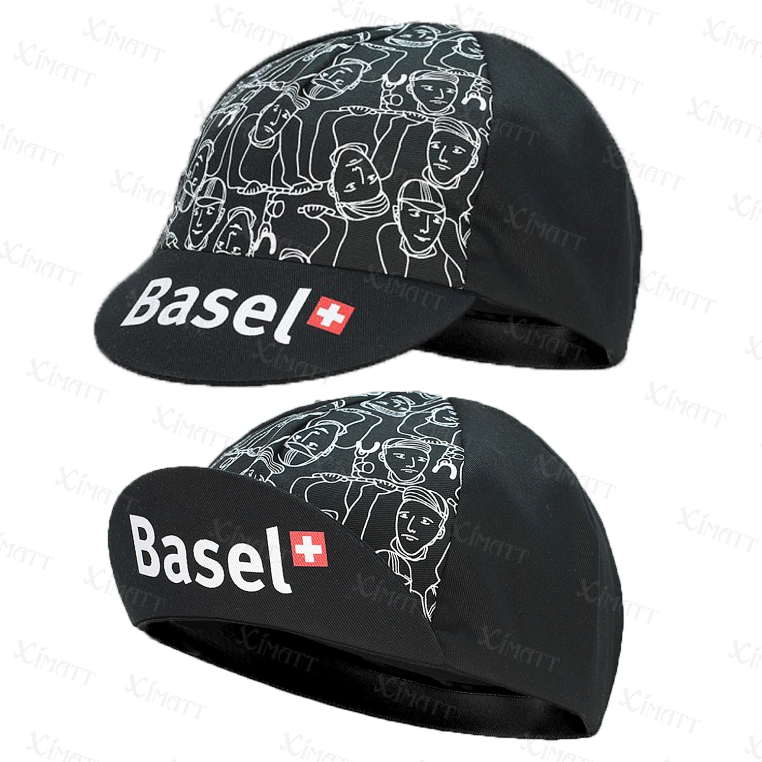 Classic Retro Polyester Black Series Cycling Caps