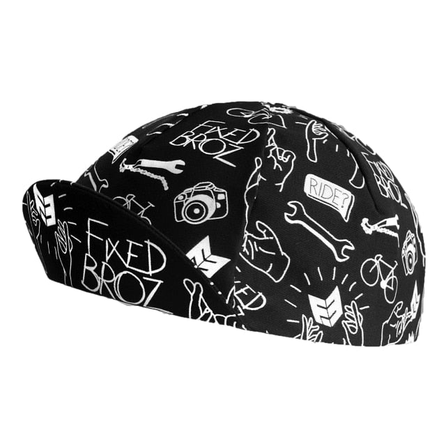 Classic Retro Polyester Black Series Cycling Caps
