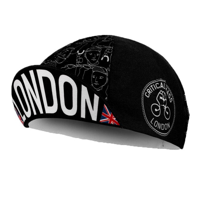 Classic Retro Polyester Black Series Cycling Caps
