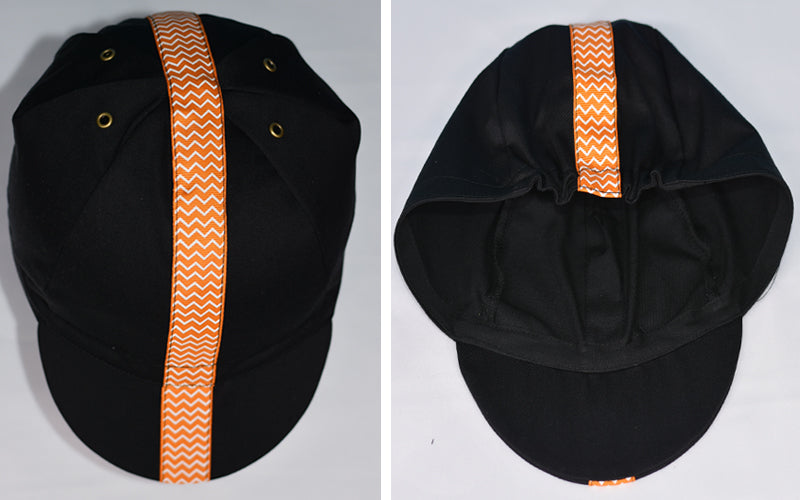 Cotton Cycling Caps Orange Strip Water Ripples Bike Hat Head Wear One Size Fits