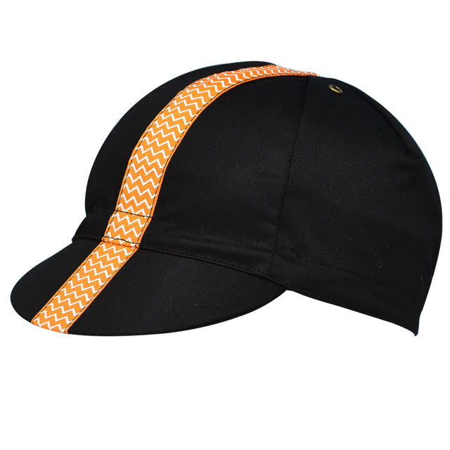 Cotton Cycling Caps Orange Strip Water Ripples Bike Hat Head Wear One Size Fits